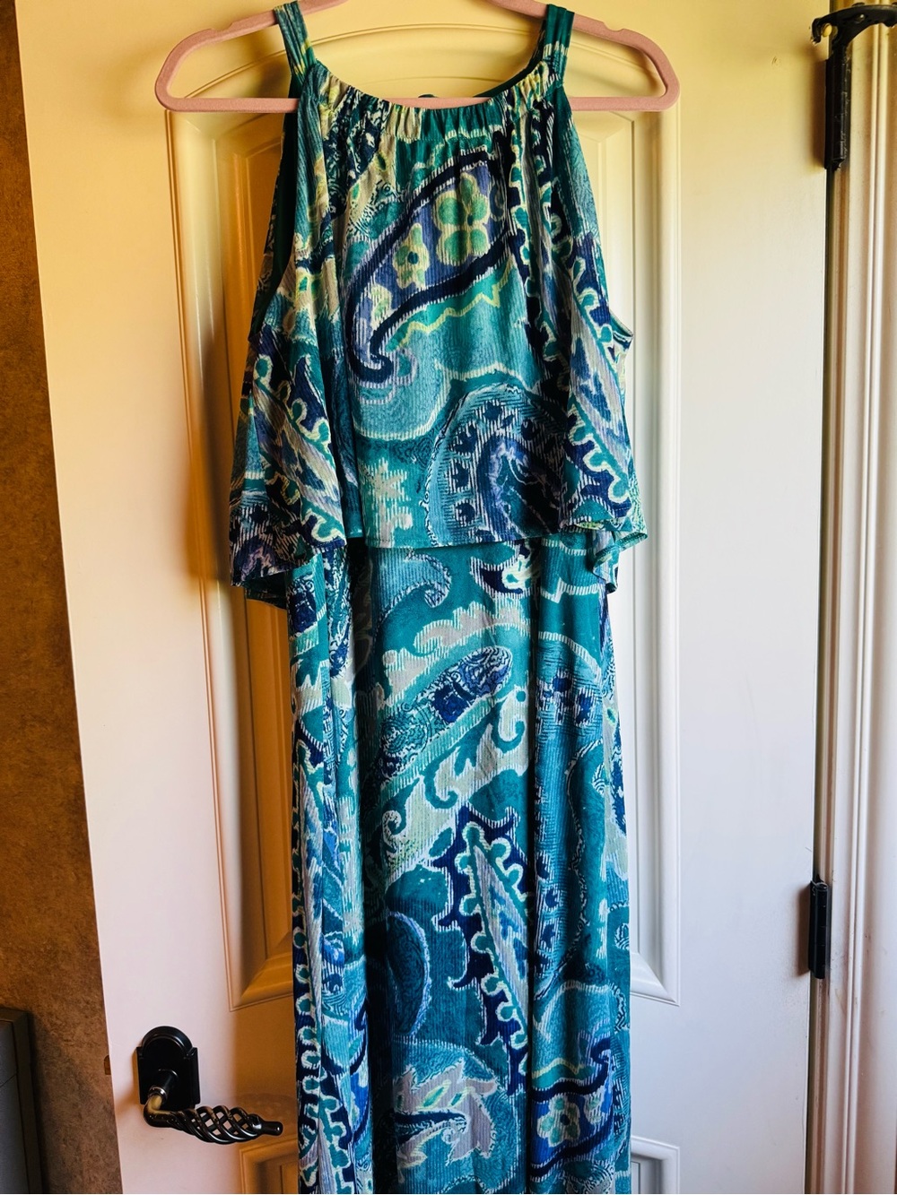 Chico's Teal and Blue Maxi Dress